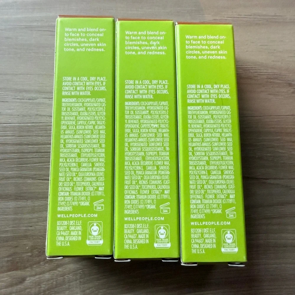 Well People Bio Correct Concealer 14N Clean Beauty Plant Base 0.3oz Lot of 3 New